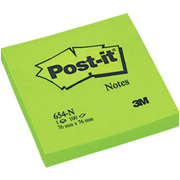 POST-IT NOTAS NEON 76x76mm VERDE 6-PACK 654-NG